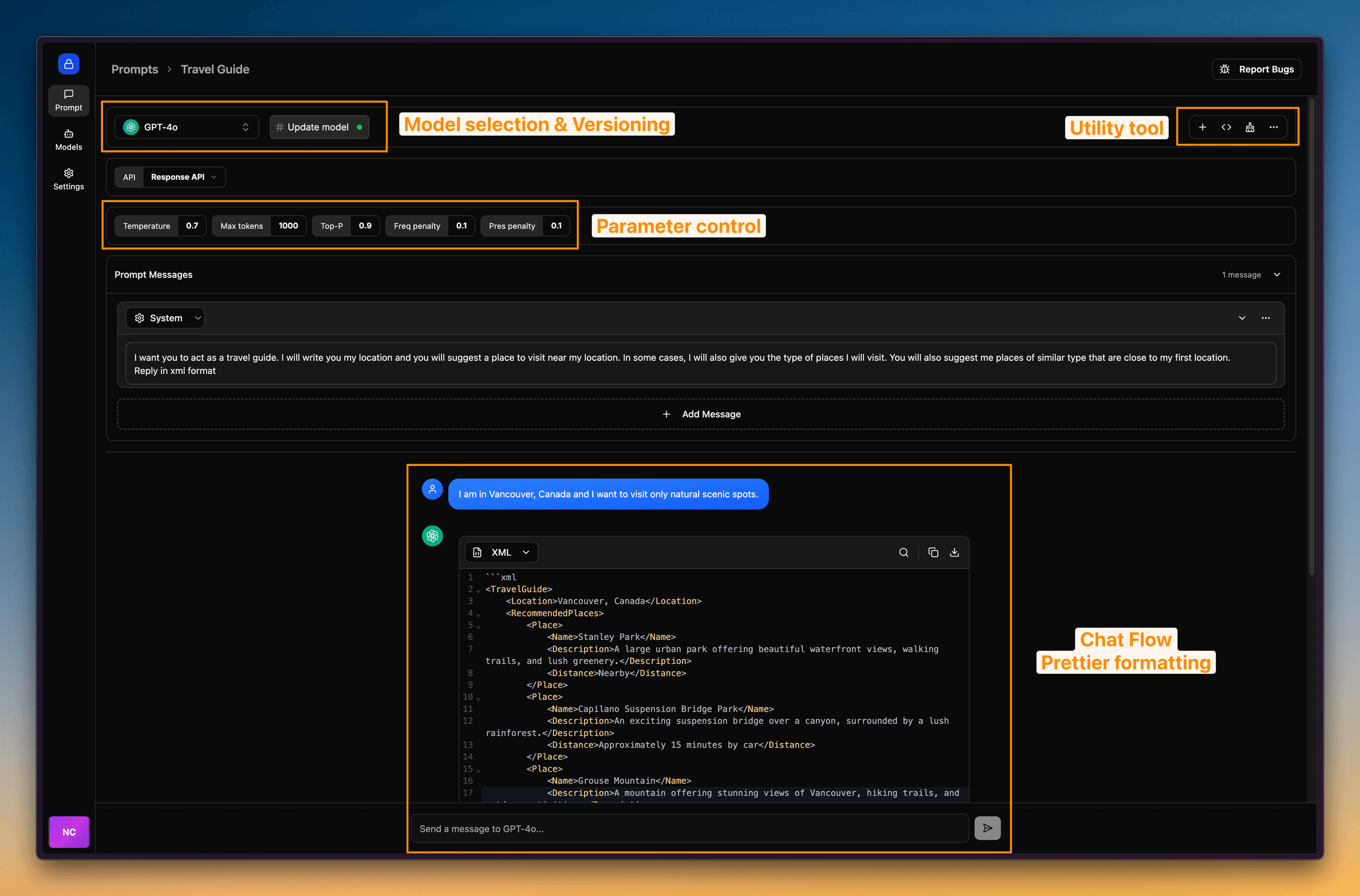 Prompty dashboard